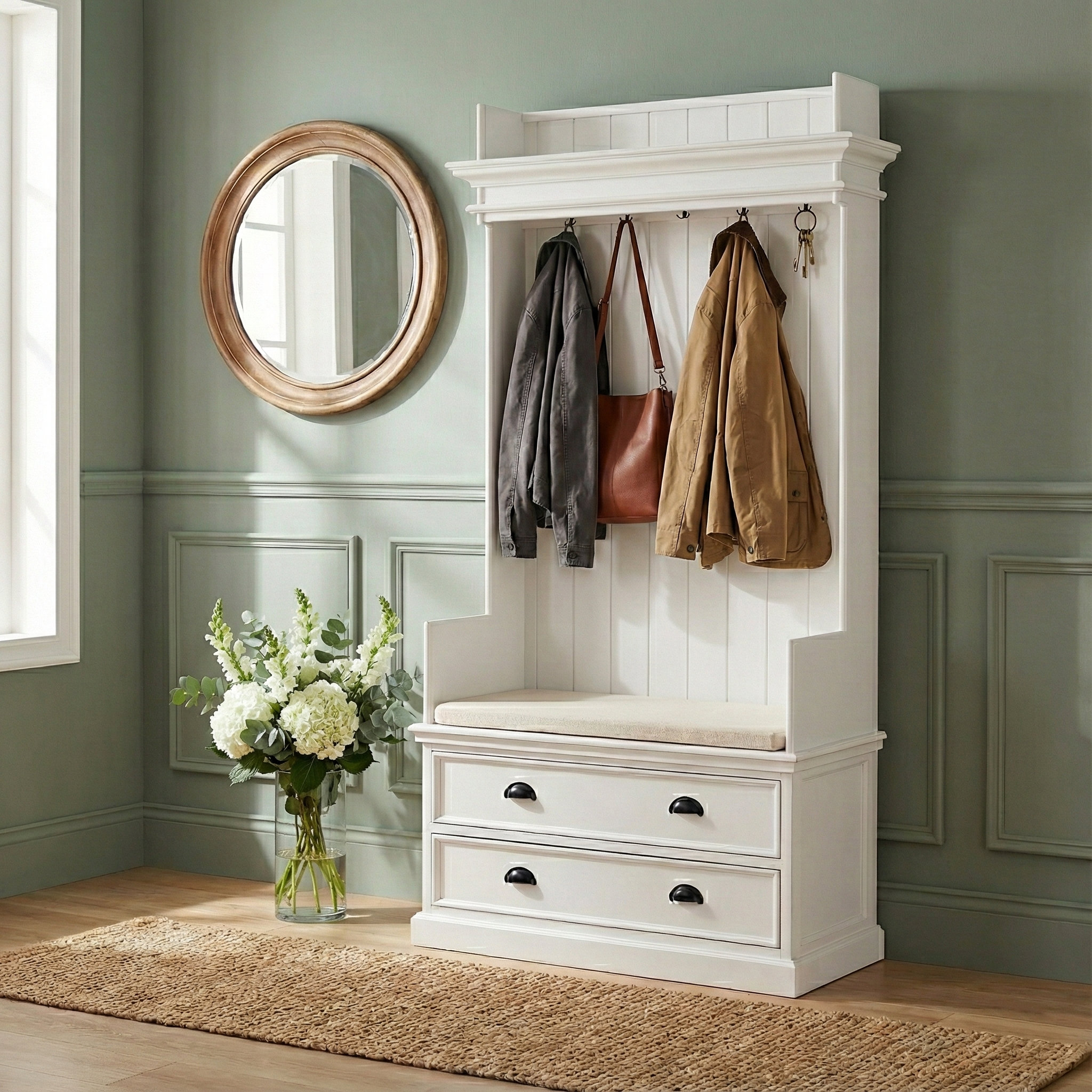 ひろみん様おまとめ4点Hollywood サーモセット＆リボリブローチA412 Laurel Foundry Modern Farmhouse® Guildford Hall Tree with Bench